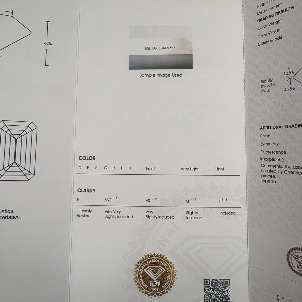 10.04ct Emerald Cut Lab Grown Diamond Ring – IGI Certified – Size 6.5 18k White - Picture 6 of 16